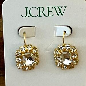 J.Crew Gold and Rhinestone Dangle Earrings